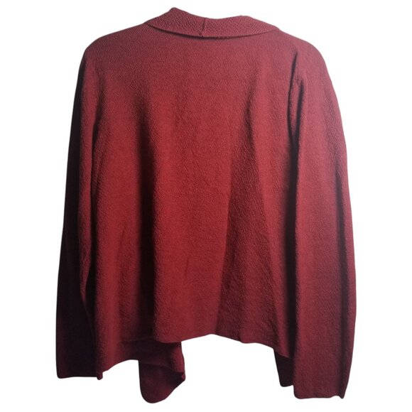 Elieen Fisher Women's Wool Dark Red Open Cardigan Sz M - Picture 2 of 4